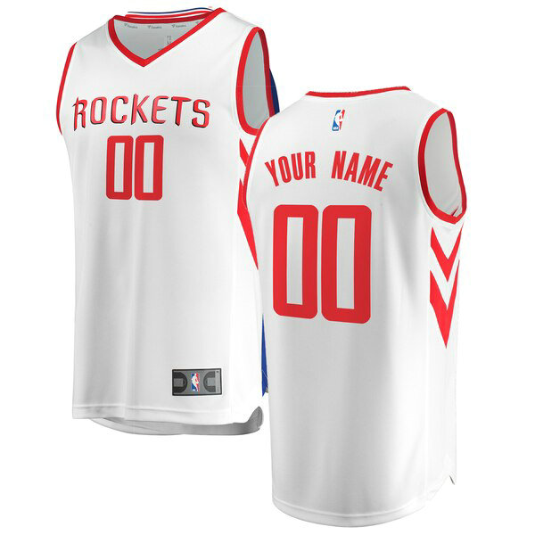 Maillot Houston Rockets Homme Custom 0 Association Edition Blanc